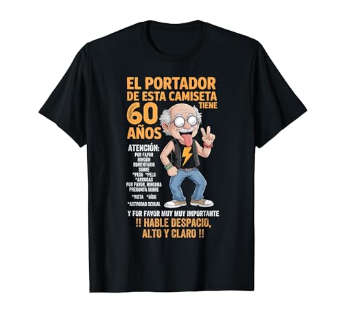 De 60 cumpleaños para Hombre, Citas Divertidas y Divertidas Camiseta, Hombre, Negro, XL