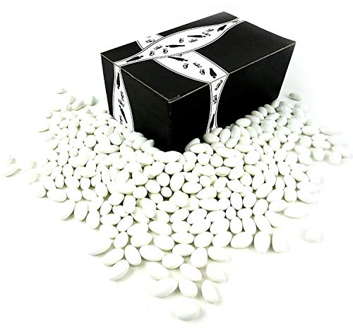 Cuckoo Luckoo Classic White Jordan Almonds, 2 lb Bag in a BlackTie Box