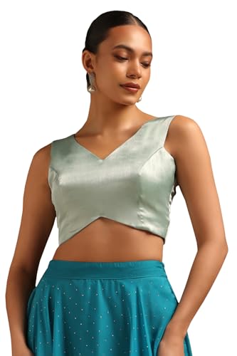 Image of Soch Womens V-Neck Tissue Princess Line Padded Sleeveless Blouse
