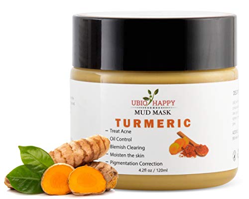 Organic Turmeric Face Mask | Bentonite Clay Mud Peel Mask for Acne Treatment and Hydrated Skin | Fortified with Healing Jojoba Oil, Aloe Vera and More | Natural Spot & Blemish Remover Facial Cleanser