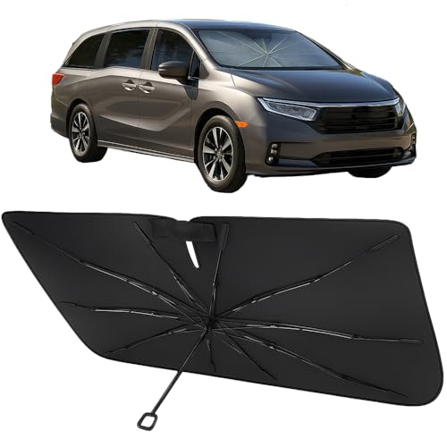 Image of Proadsy Custom Fit 2018-2026 Honda Odyssey Windshield Sun Shade Umbrella | Advanced Ice Crystal Material, -54F Cooler, Zero-Gap Sunblock, Instant Setup & Foldable Design for Summer Parking, Daily Use