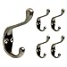 Franklin Brass B42302M-AB-C Heavy Duty Coat and Hat Hook, 5 Pack, Antique Brass