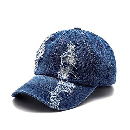 Casquette de baseball vintage ajustable avec broderie effet troué pour homme et femme