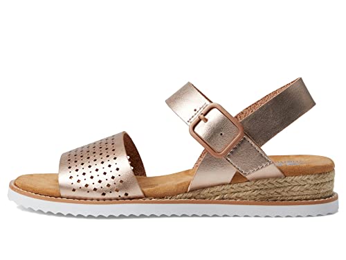 Desert Kiss - Vegan Metallic perforated sandal with memory foam