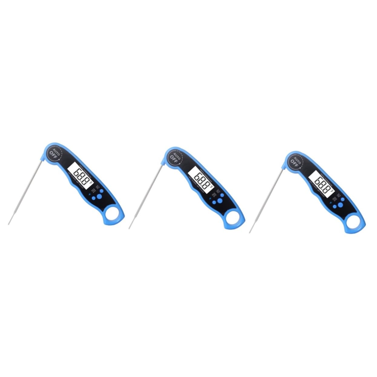 MAGICLULU 3pezzi Termometro Digitale Per Cucina Con Retroilluminazione e Calibrazione Lettura Istantanea Secondi Precisione - Design e Materiale Resistente Blu