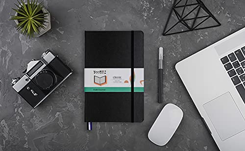 Yeeatz Hardcover Dotted Journal Bullet Notebook, Medium 5.5 By 8.4 Inch, 100 Gsm Thick Paper (Black, Dot Grid) #TOP7