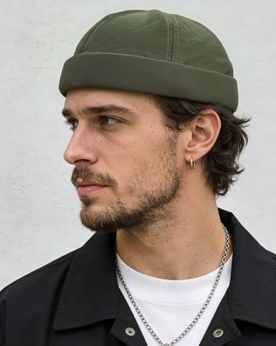 Image of CLAPE Lightweight Breathable Brimless Cap Street Casual Versatile Summer Quick Dry Docker Cap No Brim Sailor Cap Leon Cap