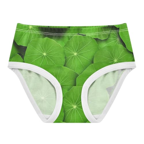 Bright Green Nasturtium Leaves Toddler Underwear Custom 2t Cotton Panties for Girl Animals Briefs Underpants