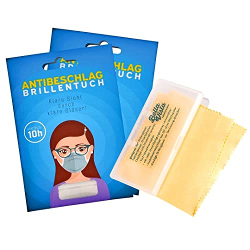Antibeschlagtuch Brille, 3er-Set (2 Antifog Tücher, 1 Brillenputztuch) Cover