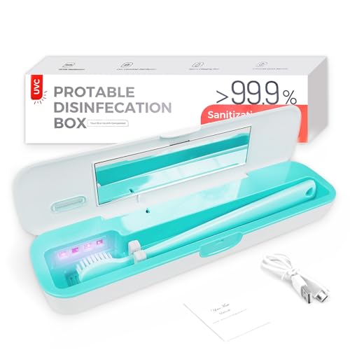 uv-c toothbrush sanitizer case for travel portable sanitizer and holder universal fits electric and manual brush heads smart automatic operation