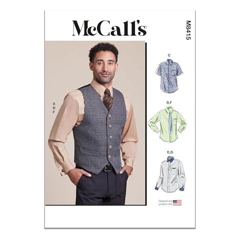 MCCALLS M8415BB Men's Lined Vest and Accessories Cover