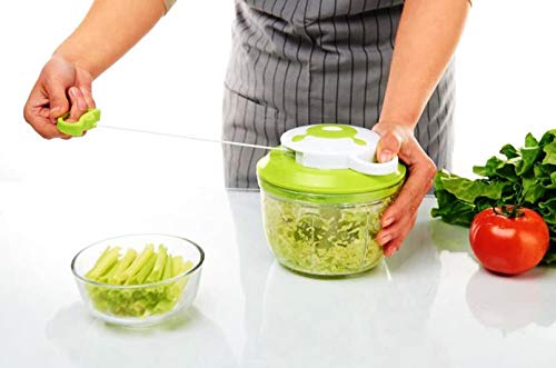 Quick Pull Food Chopper, leistungsstarker manueller Handhacker/Fleischwolf/Mixer/Mixer zum Hacken von Obst, Gemüse, Nüssen, Kräutern, Zwiebeln,