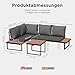 HOMAVO Gartenlounge Set 4 Personen, Loungemöbel Outdoor mit Tisch & Abdeckung, Gartensofa Sitzgruppe Wetterfest, Balkonmöbel für Garten & Terrasse