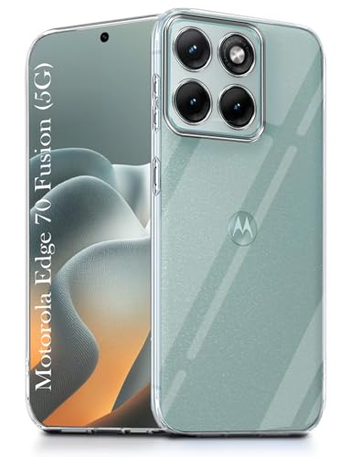 Image of Jkobi Silicone Back Cover Case for Motorola Moto Edge 70 Fusion (Clear Shockproof Case with Camera Protection | Soft and Flexible | Transparent)