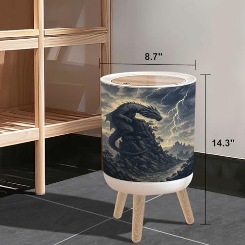 Caneca de basura pequeña con tapa 7L de plástico miniatura 3