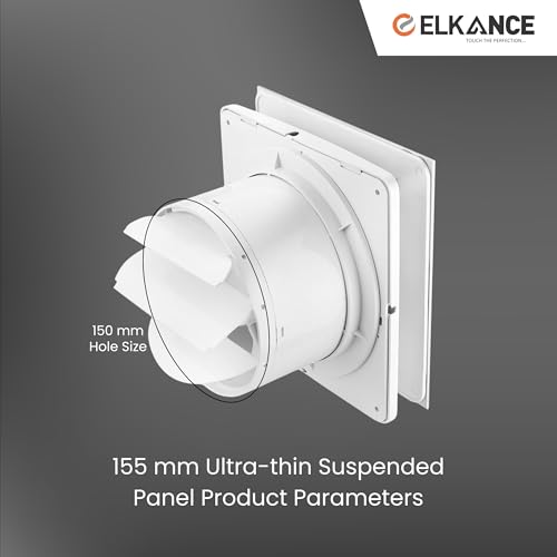 Image of Dazzle 150mm (6 Inches) Axial Exhaust Fan | BLDC Motor | 7W, 2400 RPM | Premium Lacquered Glass Panel - Stylish Ventilation for Office, Kitchen & Bathroom | (White)