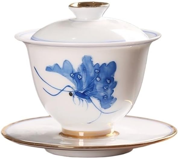 White Ceramic Gaiwan Tea Lid Set Tureen Household Brewing Cover Bowl
