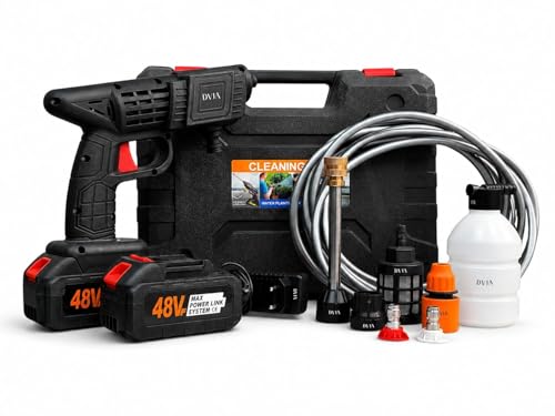 Image of Car Washer High Pressure Gun (Double Battery) Cordless Portable Wireless Pressure Washer Gun 48V 12000mah High Pressure Water Gun| Adjustable Nozzle and 5M Hose Pipe /*-