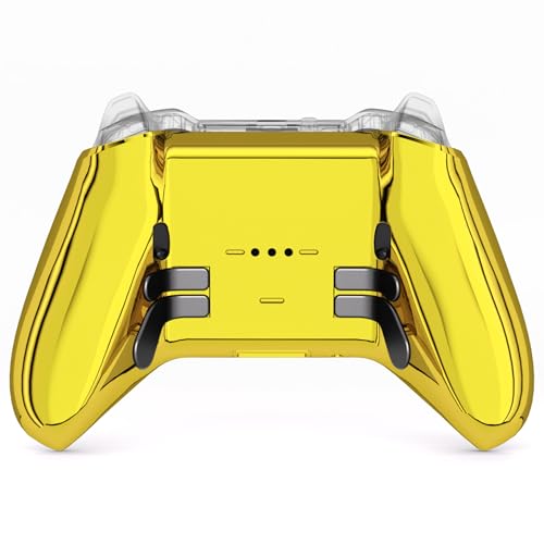 Image of eXtremeRate Replacement Bottom Shell Case for Xbox Elite Series 2 Controller, DIY Custom Chrome Gold Back Housing Shell Cover for Xbox Elite Series 2 Core Wireless Controller Model 1797- No Controller