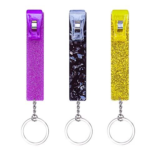 Image of 3PCS Credit Card Puller, Cute Debit Bank Card Grabber for Long Nails ATM Keychain Women with Plastic Clip