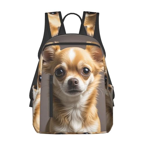 Backpack 14.7 inch Lightweight Large Bookbag Cute chihuahua Daypack for Travel Office Work