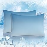 Cooling Pillow Case King Size 2 Pack, Luxear Gradient Cooling Pillowcase Q-Max >0.5 for Hot Sleepers, Ultra Smooth and Soft Breathable Pillow Covers with Hidden Zipper for Women Men, Deep Blue,20x36”