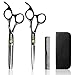 Produktbild Friseur Scheren Haarschneideschere Edelstahl Effilierscheren 16.5cm mit Kamm Schwarz MEHRWEG