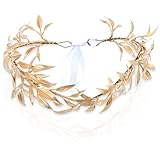 1 pièce Couronne de laurier, couronne d\'elfe, déesse grecque, couronne de laurier dorée avec feuille de dieu pour adulte, pour carnaval, Renaissance, Halloween, cosplay
