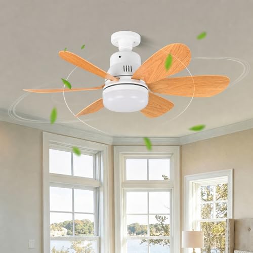 Ventilateur de plafond E27 avec lampe et télécommande à 6 vitesses pour garage