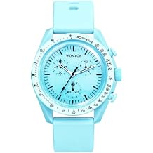 JewelryWe Men Women Silicone Watch - Analog Quartz Timepiece with Triple Sub-dials Fashion Casual Outdoor Sports Wristwatch for Mothers Day