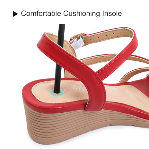 Image of Wedge Sandals for Women Dressy, Comfortable Summer Low Wedges Womens Open Toe Strappy Sandal