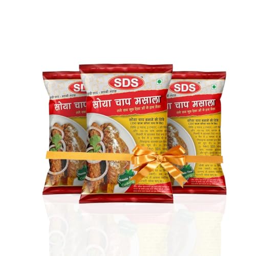 Image of SDS Soya Chaap Masala - 40g (Pack of 3) | Vegetarian Meat Alternative for Gravy, Tikka, Rolls, Biryani & Curry | Soya Protein | Hygienically Packed | No Preservatives