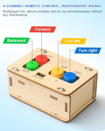 Poraxy STEM Kits for Kids 8-10, STEM Toys for Boys Ages 8-13, Remote Control Car, Wooden 3D Puzzles Science Kits 8-12 Projects Building Model, Birthday Gifts for 9 11 14 Year Old Teen Boys Girls