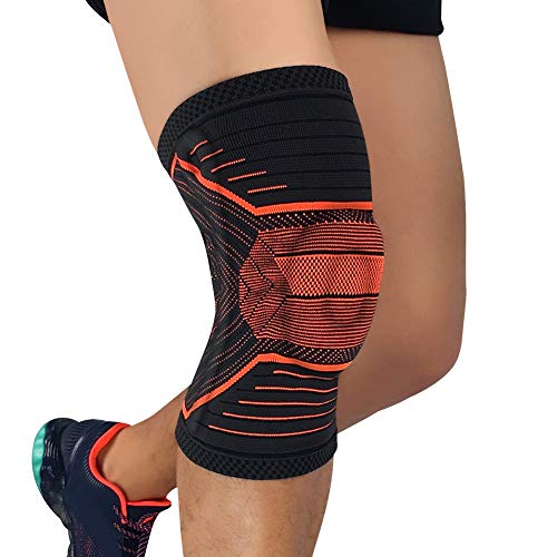 Hankyky 1pc Compression Knee Sleeve Meilleur genouillère pour Hommes et Femmes Knee Support pour la Course, Crossfit, Basket-Ball, Haltérophilie, Gym, Workout, Sports Cover