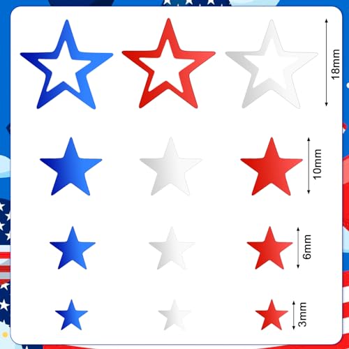 Image of JULBEAR Red White Blue Confetti, Patriotic Twinkle Stars Table Confetti Independence Day Decorations 4th of July Party Sprinkles Foil Sequins Table Centerpiece for Independence Day Supplies