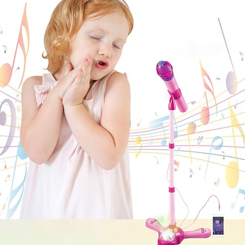 Model Karaoke Machine for Singers,Rechargeable Karaoke Machine Toys with Adjustable Stand,Kids Microphone with Flashing Stage Lights Adjustable Stand Gift by TourKing - Image 5
