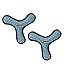 2PK Blue Boomerang Chain Link