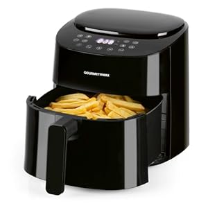 GOURMETmaxx Heißluftfritteuse | 4,5L Airfryer | Timer & Touchscreen | Fritteuse mit 9 Funktionen & 8 Programmen | energiesparend frittieren, nahezu ohne Öl | Minibackofen – 1400 W