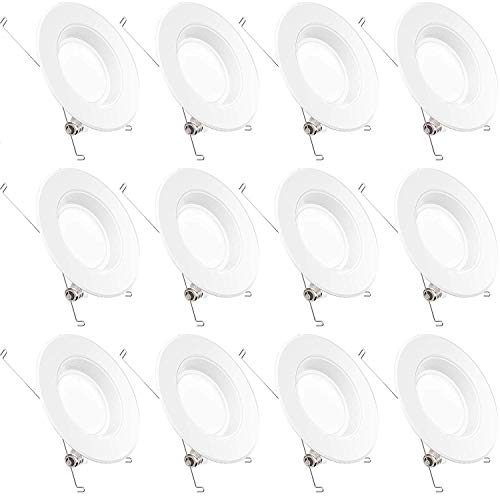 Sunco Lighting 12 Pack 5/6 Inch LED Recessed Downlight, Baffle Trim, Dimmable, 13W=75W