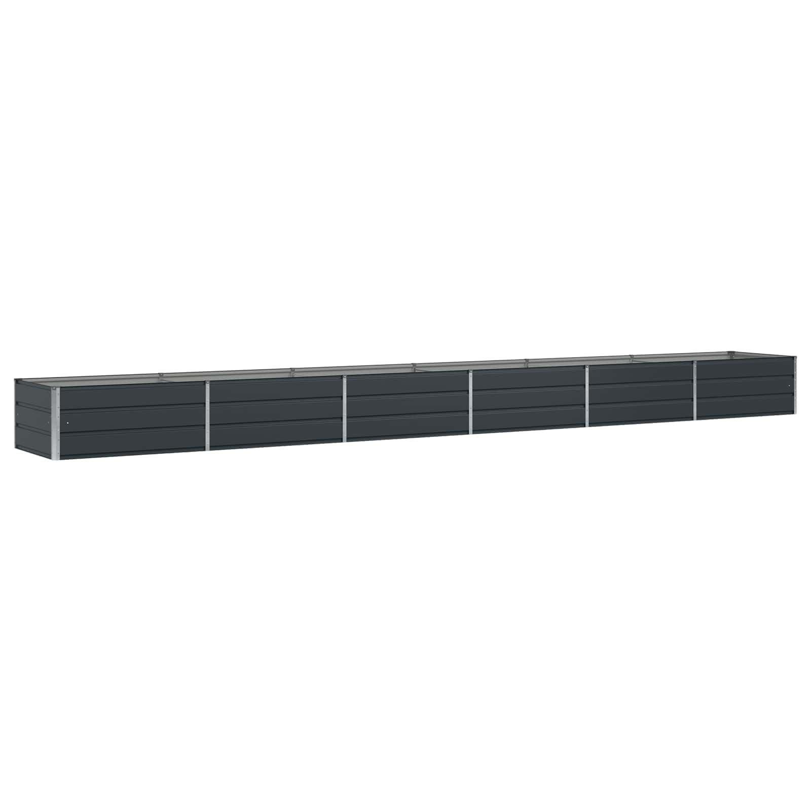 Jardinière longue 600 cm anthracite en acier design industriel