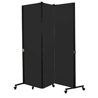 Portable Room Divider,5Ft 9In W,Black