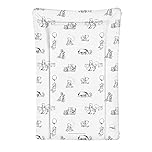 Little Poppets Deluxe Unisex Baby Waterproof Changing Mat with Raised Edges - Black & White Winnie the Pooh, L