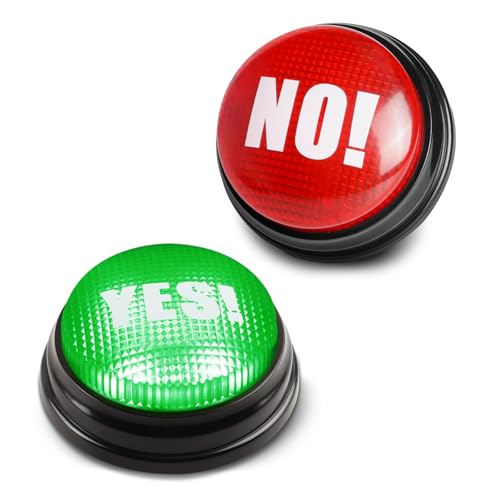 BEAN LIEVE Yes No Button – Answer Buzzers Set of 2 Buzzers for Game Show Yes Button and No Button with Sound Used for Classroom&Gag Gifts