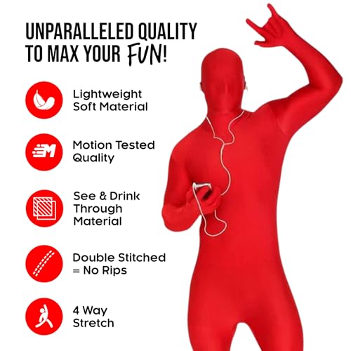 Morphsuits Spandex Bodysuit Zentai Red Adults Halloween Costume - Large by Morphsuits - Used condition - Image 2