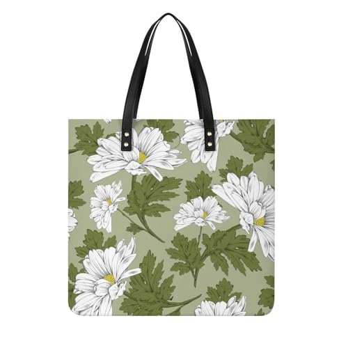 Sac à main chrysanthème blanc pour étudiante et citadine active