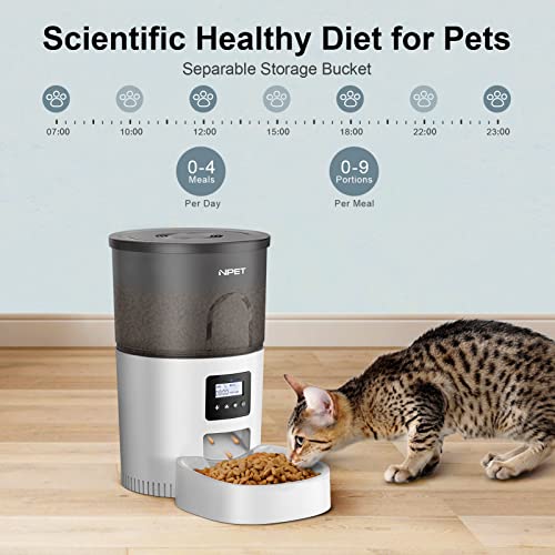 NPET Automatic Cat Feeder ClogFree 135oz/4L Cat Food Dispenser Twist