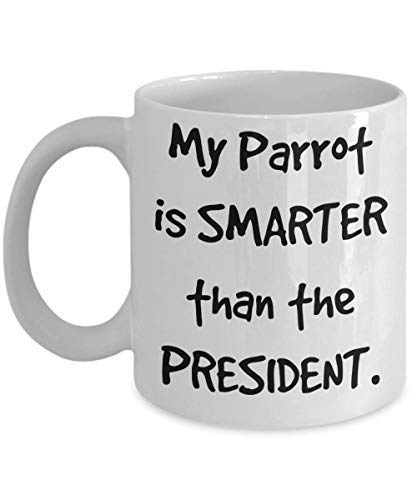 My parrot is smarter than the President, parrot mug, gift for parrot mom parrot owner, gifted parrot