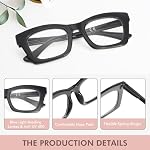 REAVEE Oprah Style Reading Glasses for Women, Blue Light Blocking Stylish Oversized Computer Readers Spring Hinge - Image 3