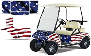 AMR Racing Golf Cart Graphics kit Sticker Decal Compatible with Club Car 1983-2014 - Stars and Stripes