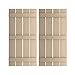 Ekena Millwork 23 1/2"W x 86"H Rustic Four Board Spaced Board-n-Batten Rough Cedar Faux Wood Shutters (Per Pair), Primed Tan